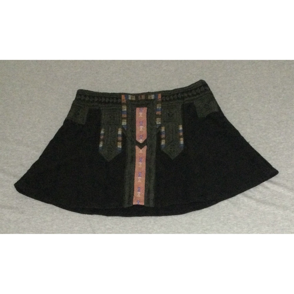 Free People sz S/P Aztec Embroidered Tribal New Romantics Skirt
